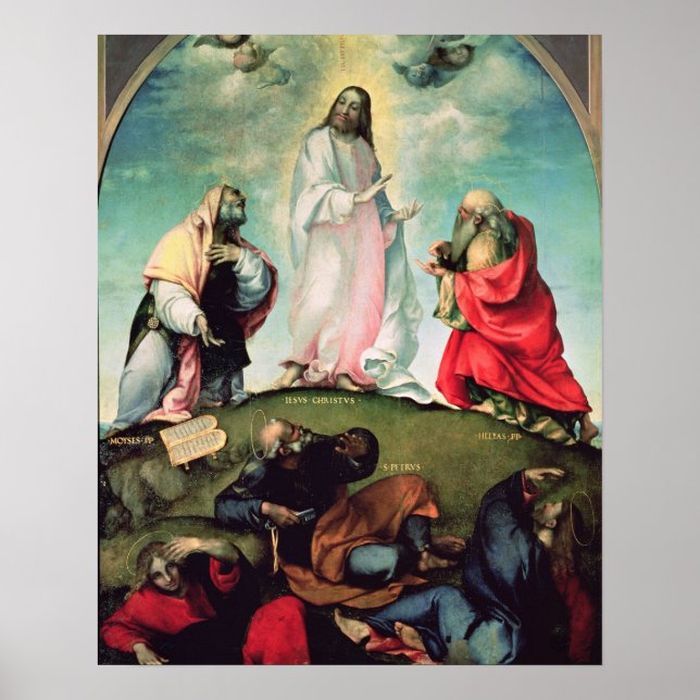 Poster La Transfiguration du Christ, c.1510-12 (huile sur (Devant)