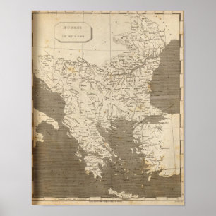 Poster La Turquie en Europe Carte par Arrowsmith