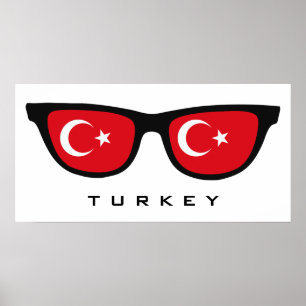 Poster La Turquie ombrage le texte et l'affiche faits sur