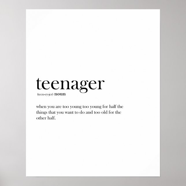 Poster La typographie de définition amusante pour adolesc (Devant)