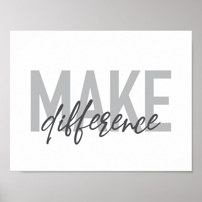 Poster La typographie moderne, simple, cool Faire la diff (Devant)