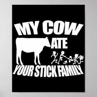 Poster La vache Mange Votre Stick Famille
