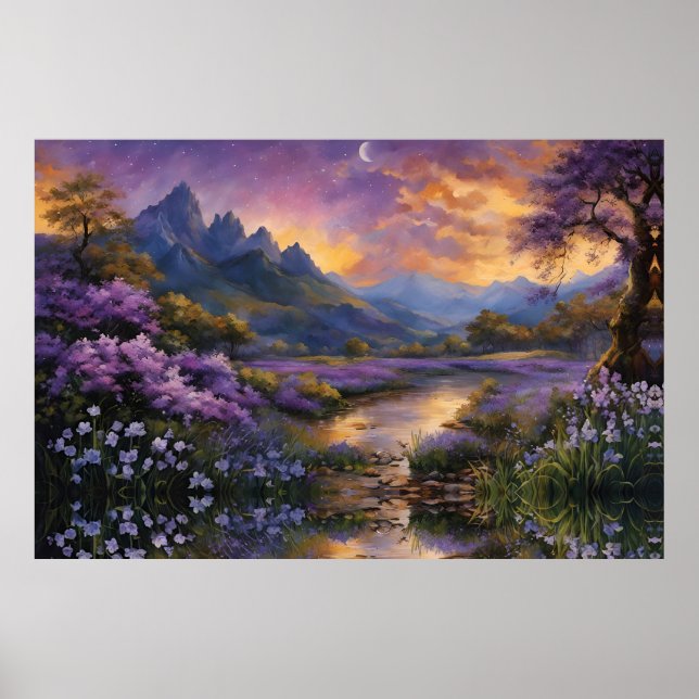 Poster La vallée de la Lavande à l'aube (Devant)