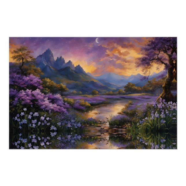 Poster La vallée de la Lavande à l'aube (Devant)