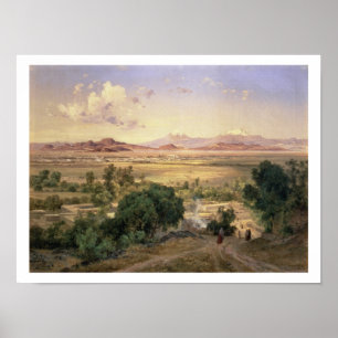 Poster La vallée du Mexique de la basse crête de Tacubay