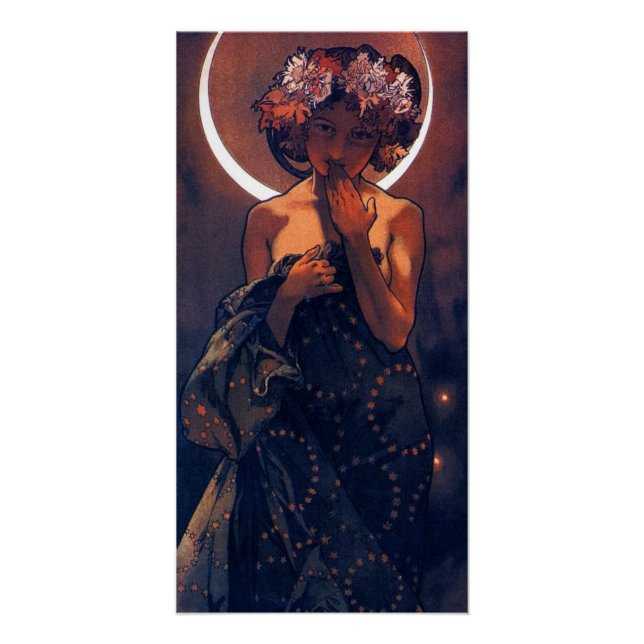Poster La vedette du soir, Art nouveau d'Alfons Mucha (Devant)