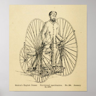 Poster La vélocipède d'Edward George Bruton.(1889)