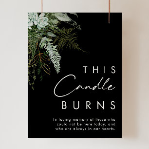 Poster La verdure et la feuille d'or Noir Cette Bougie