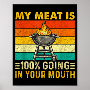 Poster La viande est 100 qui entre dans la bouche drôle d