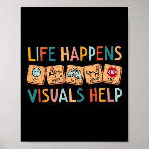 Poster La vie arrive, les visuels aident l'enseignant en 