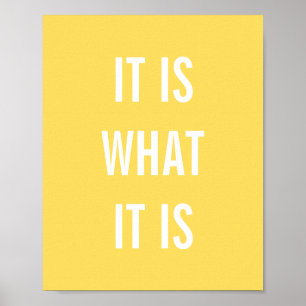 Poster La vie blanche de jaune inspiré de citations cite