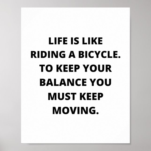 Poster La vie, c'est comme faire du vélo. Pour conserver  (Devant)