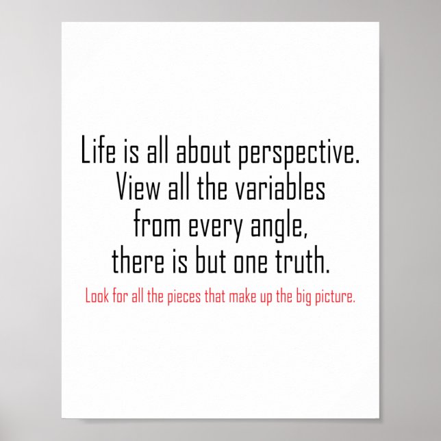 Poster La vie, c'est la perspective (Devant)