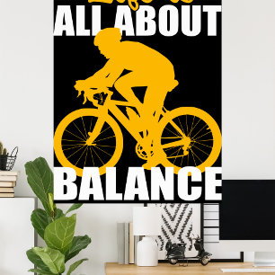 Poster La Vie, c'est l'équilibre du cyclisme, la motivati