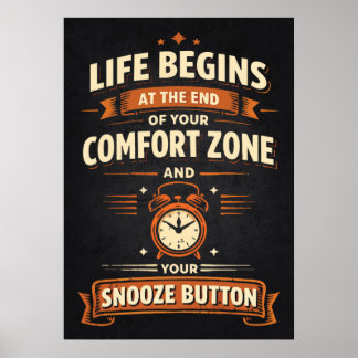 Poster La vie commence à la fin de la zone de confort et
