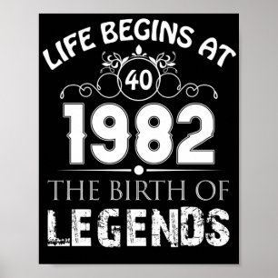 Poster La Vie Commence En 1982 40E Anniversaire Naissance