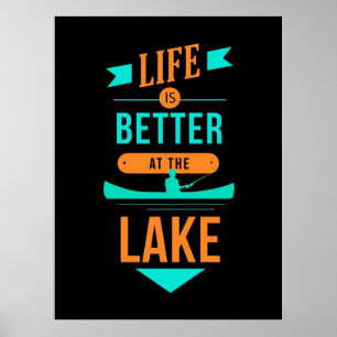 Poster La Vie De Kayak Est Meilleure Au Lac