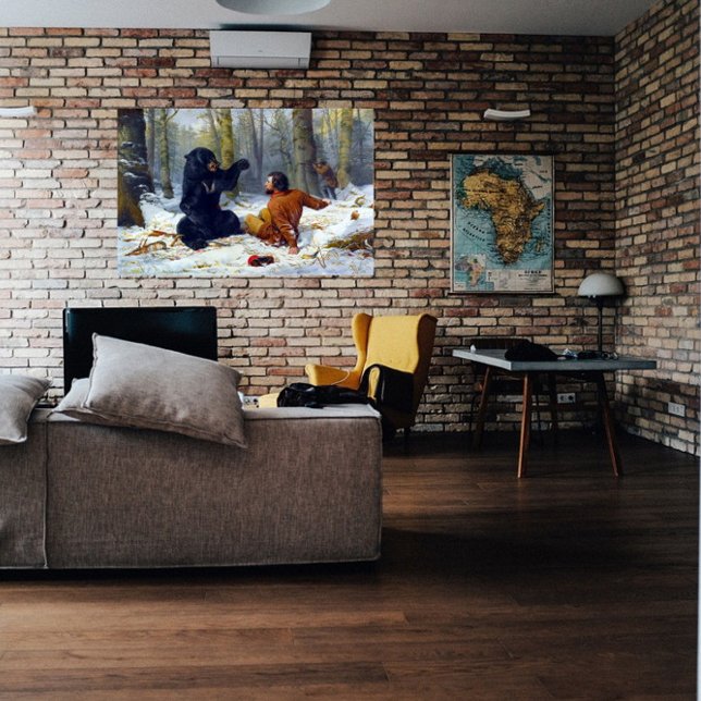 Poster La vie d'un chasseur Un saccage Arthur Tait 1856 (Créateur téléchargé)