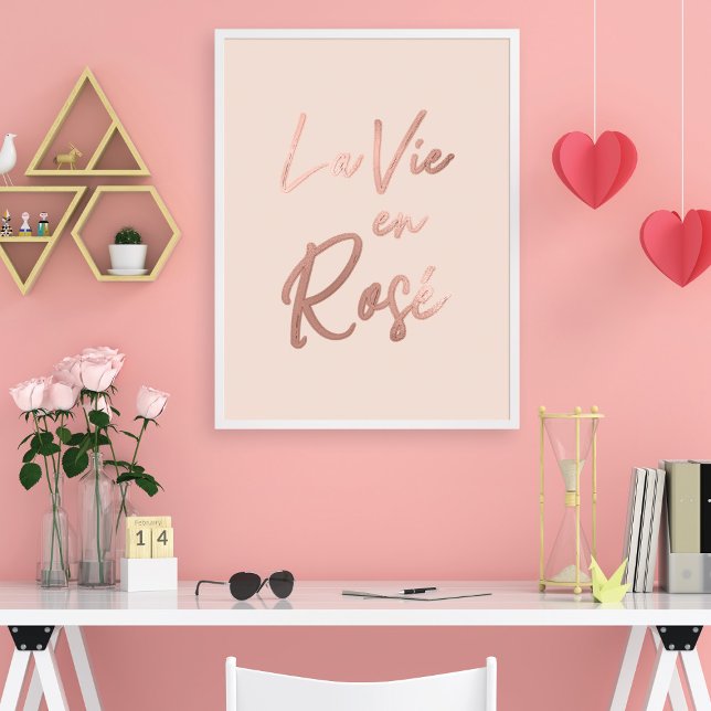 Poster La Vie en rose French Quota Rose Gold Pink (Créateur téléchargé)