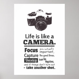 Poster La vie est comme une citation de caméra, Black Gru