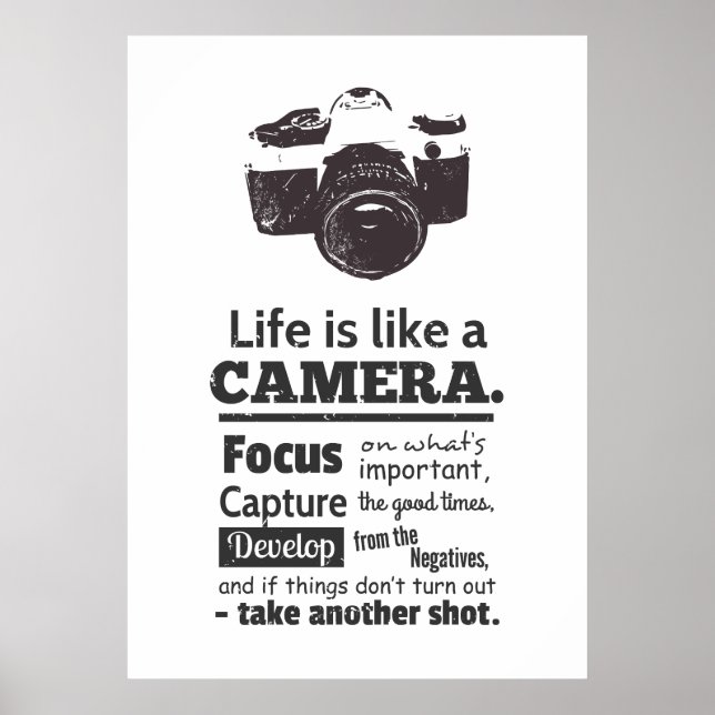 Poster La vie est comme une citation de caméra, Black Gru (Devant)
