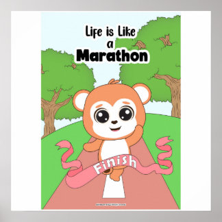 Poster La vie est comme une œuvre d'art de marathon