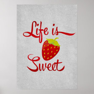 Poster La vie est de la fraise douce