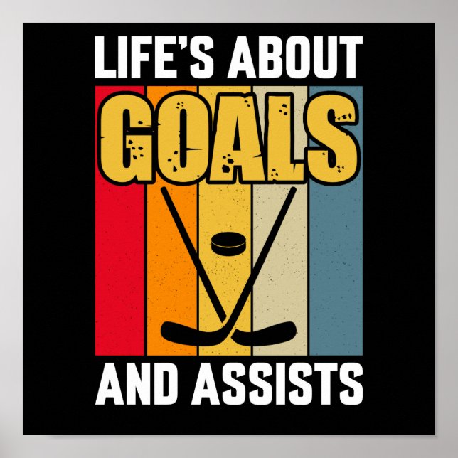 Poster La vie est faite de buts et de passes de hockey (Devant)