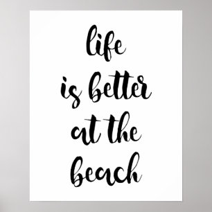 Poster La Vie Est Meilleure À L'Affiche De Plage
