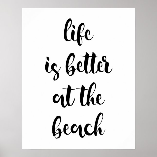 Poster La Vie Est Meilleure À L'Affiche De Plage (Devant)