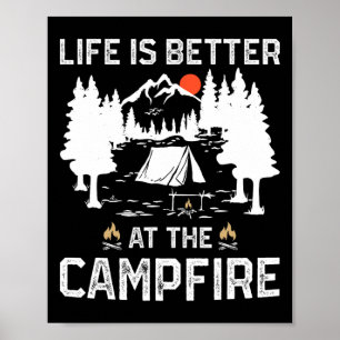 Poster La vie est meilleure au camping-car forêt camp