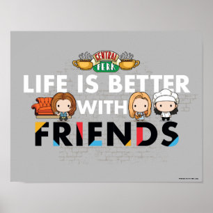 Poster La vie est meilleure avec les amis™ Chibi Art