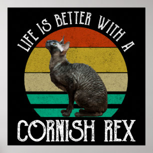 Poster La vie est meilleure avec un Cornish Rex