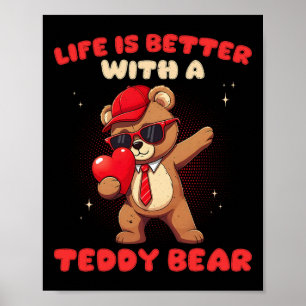 Poster La vie est meilleure avec un ours drôle de Saint-V
