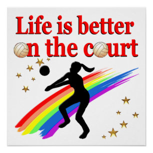 POSTER LA VIE EST MEILLEURE SUR LA CONCEPTION DE VOLLEYBA
