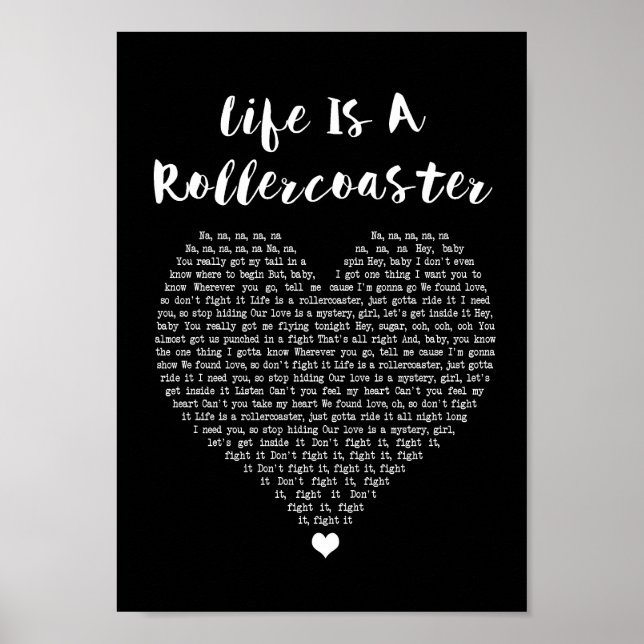Poster La Vie Est Un Rollercoaster Black Heart Chanson Ly (Devant)