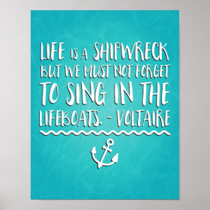 Poster La Vie Est Une Citation D'Épave
