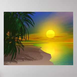 Poster La vie est une plage ensoleillée