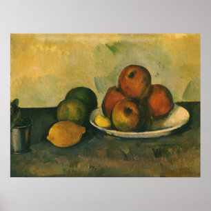 Poster La vie morte avec les pommes par Paul Cezanne