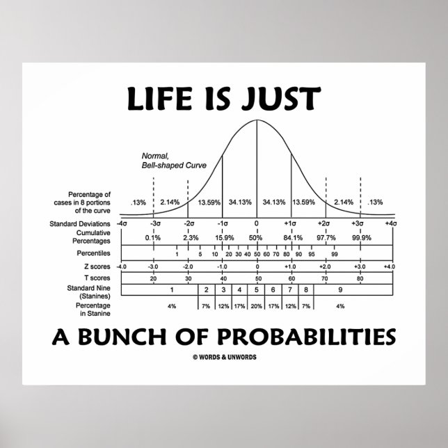 Poster La Vie N'Est Qu'Un Ensemble De Probabilités (Stats (Devant)