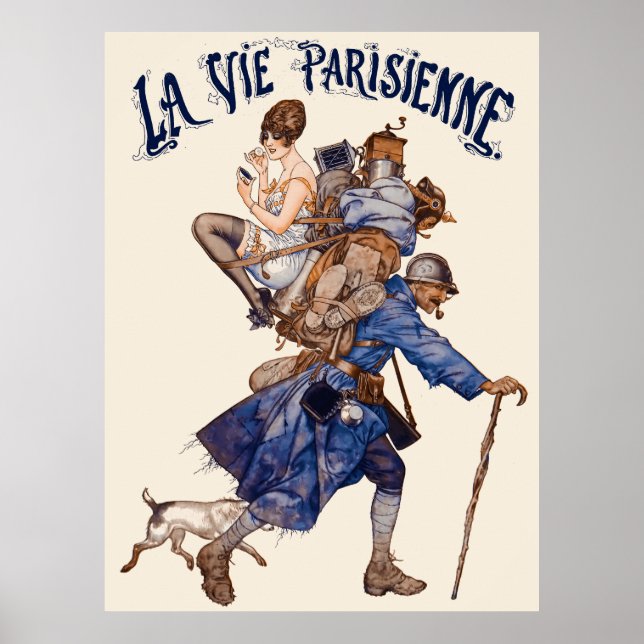 Poster La Vie Parisienne - Un débrouillard ou...le sac à (Devant)