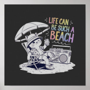 Poster La vie peut être une plage Vie amusante et détendu