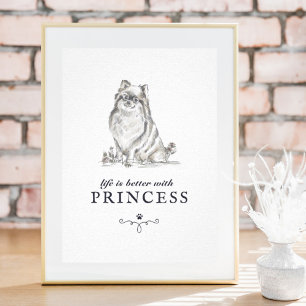 Poster La Vie Poméranienne Est Meilleure Avec Un Nom De C