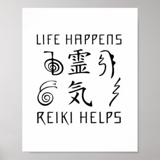 Poster La vie se passe Reiki aide | Reiki Master Gift