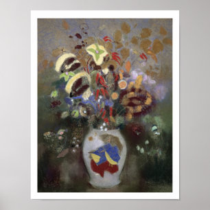 Poster La vie toujours d'un vase de fleurs (en pastel sur
