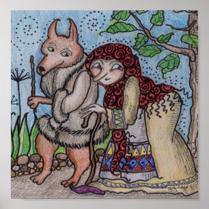 Poster La vieille femme et le Wolfie vont chercher un art