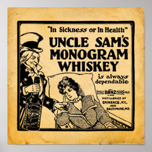 Poster La vieille publicité de whiskey