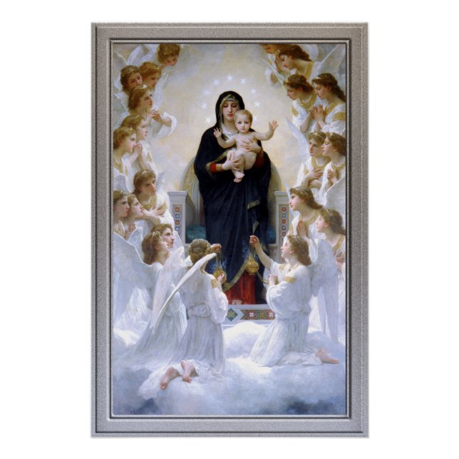 Poster La Vierge aux anges par William Adolphe Bouguere (Devant)