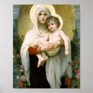 Poster La Vierge Des Roses William Adolphe Bouguereau
