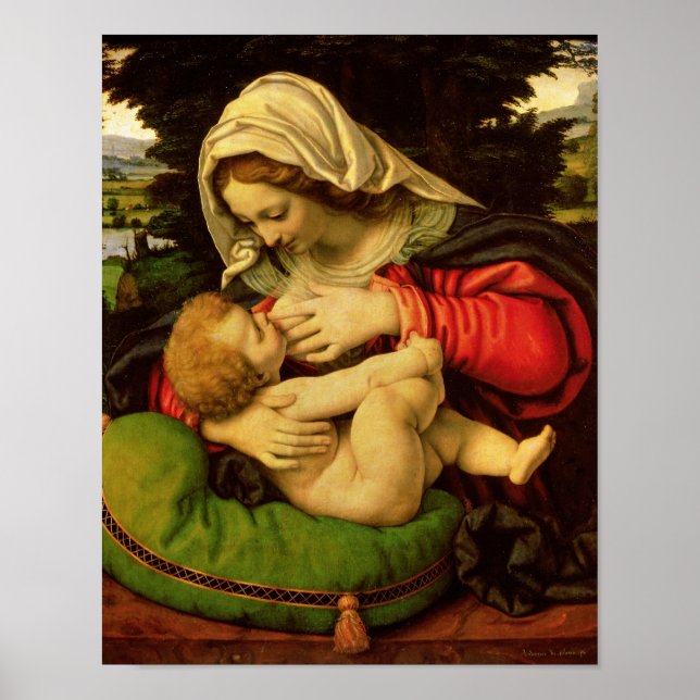 Poster La Vierge du Crochet Vert, 1507-10 (Devant)